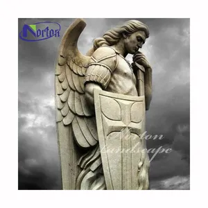 Norton Factory-estatua de mármol de piedra blanca personalizada, tamaño real, Arcángel, Michael, precio