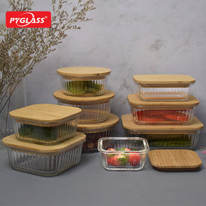 Conteneurs de rangement en verre, conteneurs de rangement en verre en bambou avec couvercle, nouveau Design, 50 pièces - Product Image 5