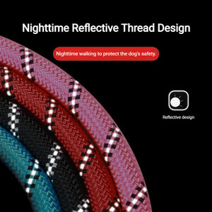 Correa de Nailon Resistente a Roturas para Perros con Cinta Reflectante, Correa para Caminar al Aire Libre, Mango de Espuma Suave y Collar de Control Rápido - Product Image 4