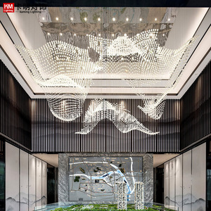 Đèn tùy chỉnh lớn tích hợp đèn chùm hiện đại Bắc Âu kính cá trần khách sạn Thẩm mỹ viện không chiếu sáng sang trọng tiêu chuẩn - Product Image 6