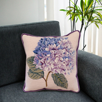 Motif de boule d'hortensia fait à la main taie d'oreiller à l'aiguille conception brodée pour la maison canapé voiture ou hôtel