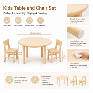 Ensemble de meubles de rangement Montessori en bois pour la maternelle, tables et chaises pour la garderie, la salle de classe et la salle de jeux pour enfants - Product Image 2