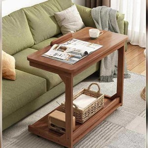 Mesa de centro giratoria de madera maciza para uso doméstico transfronterizo, mesa de almacenamiento móvil multifuncional, mesa de ordenador sencilla para estudiantes - Product Image 3
