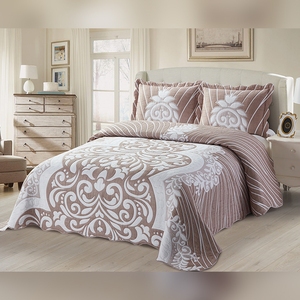 Jacquard <span class=keywords><strong>Quilt</strong></span> <span class=keywords><strong>Set</strong></span> thiết kế thanh lịch trải giường với Polyester gối shams cho đám cưới khách sạn bệnh viện - Product Image 1