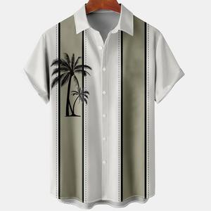 2024 vente chaude beau 3D imprimé cocotier hawaïen chemise à manches courtes pour l'é<span class=keywords><strong>t</strong></span>é hommes chemise de plage surdimensionnée - Product Image 3