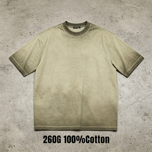 T-shirt Homme Vintage Oversize en Coton 260 g/m² Imprimé DTG, Effet Délavé et Vieilli, Style Streetwear - Product Image 3