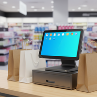 Kiosques de paiement à écran tactile 15,6 pouces très demandés, machine POS, caisse enregistreuse