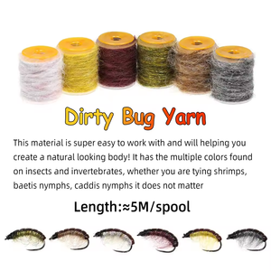 6 colores/juego de <span class=keywords><strong>hilo</strong></span> de insecto sucio <span class=keywords><strong>hilo</strong></span> de doblaje moteado con camarones Baetis Caddis ninfas señuelo para pesca con mosca Material de atado - Product Image 3