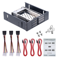 Unestech New 2.5-Zoll 3-Bay Hot-Swap SATA 5,25" Optical Drive Bay Festplattengehäuse Metall-HDD-gehäuse