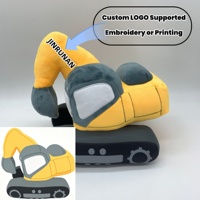 JINRUNAN Jouet en peluche personnalisable en forme de camion d'excavation, certifié CE, taille ajustable, rembourré en coton PP