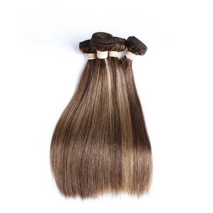 Venta al por mayor listo para enviar 9a 10a grado 28 pulgadas extensión virgen India Malasia resaltado recto rizado mechones de pelo rizado - Product Image 1