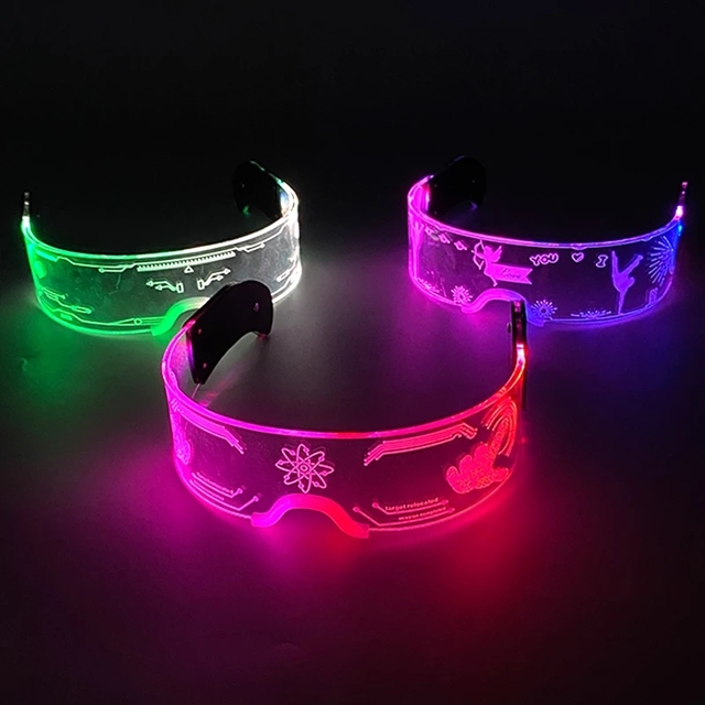 Light up Technology Glasses,Disco Led Visor Glasses,navigation Luminous Glasses for Party,Festival