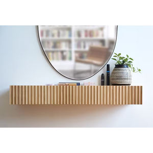 <span class=keywords><strong>Mesa</strong></span> <span class=keywords><strong>de</strong></span> <span class=keywords><strong>Maquillaje</strong></span> <span class=keywords><strong>Flotante</strong></span> Moderna para Montar en la Pared con Diseño <span class=keywords><strong>de</strong></span> Madera Acanalada - Product Image 1