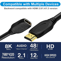 Câble d'extension HDMI Ultra HD mâle-femelle noir 8K 4K 3D 60Hz 48 Gbps 18 Gbps de 0,5 m à 5 m pour console de jeu, ordinateur portable, écran PC