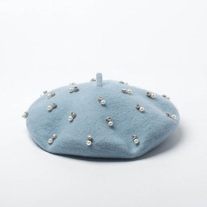 Nuevo <span class=keywords><strong>Gorro</strong></span> <span class=keywords><strong>de</strong></span> Punto con Decoración <span class=keywords><strong>de</strong></span> Perlas y Diamantes para Invierno, <span class=keywords><strong>Gorro</strong></span> <span class=keywords><strong>de</strong></span> Lana Cálido y Plano para Mujer, <span class=keywords><strong>Gorro</strong></span> <span class=keywords><strong>de</strong></span> Pintor Artista con Cuentas <span class=keywords><strong>de</strong></span> Moda - Product Image 5