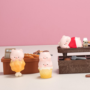 Figura Decorativa de Cerdo Adorable para Restaurante, Miniatura de Resina, Adorno Artístico de Escritorio, Regalo Coleccionable - Product Image 2