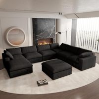 VOXHOME Sofá Modular Seccional Suave Tipo Nube para Sala, Apartamento y Hotel, Estilo Nórdico en Blanco de 3, 4, 5, 6, 7 y 8 Plazas