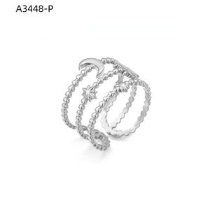 Anillo de moda Amy Amy A3448 para mujer, chapado en plata 925, estilo bohemio con estrella, joyería para regalo diario - Product Image 1