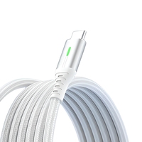 Cable USB C a USB C de 240W, 1M 2M 3M, Trenzado de Nailon, Carga Ultra Rápida, Sincronización de Datos, Indicador LED para Laptop, Teléfono, Tablet