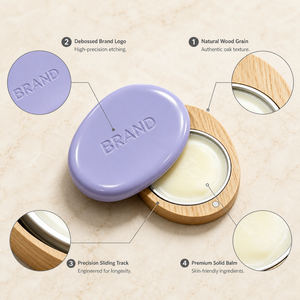 Baume de parfum solide personnalisé HKH avec base en bois naturel pour cadeaux de voyage, parfum quotidien, fabricant de marques privées - Product Image 3