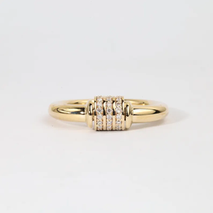 Premium <b>Fidget</b> Spinning <b>Ring</b> With Lab Grown Diamond <b>Gold</b> Band 14K Solid White <b>Gold</b> Unique Wedding Promise Jewelry Gift - Product Image 2