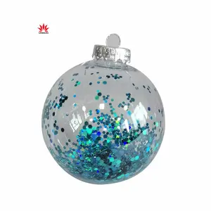 wholesale clear Xmas Christmas tree bauble Shiny blue plastic ball