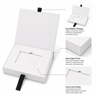 Caja de Regalo Magnética Blanca Personalizada, Estilo Libro, Rígida, para Tarjetas NFC, Empaque de Lujo para Tarjetas de Membresía VIP, con Logotipo, Venta al Por Mayor, OEM