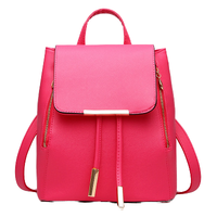 Luxe mode cuir artificiel femmes Double épaule école sac à dos concepteur sac à dos Polyester chaîne pour adolescents filles