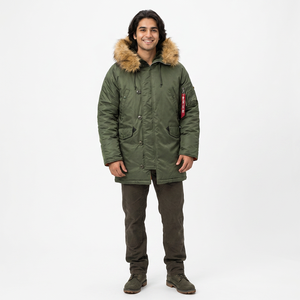 Nouvelle arrivée Veste longue parka d'extérieur pour homme Veste d'hiver chaude légère pour homme avec capuche - Product Image 1