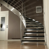 Escalera de arco Prima para uso doméstico, escalera curva ligera, peldaños antideslizantes de tamaño pequeño, Ideal para colgar cortinas, ropa de cama cambiante