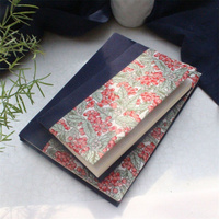 Carnet de notes personnalisé écologique en tissu de lin brodé format A5, reliure à cheval, couverture rigide, journal cadeau