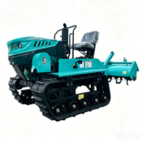 Tracteur agricole chenillé polyvalent 35 CV à double usage, ensemble complet pour la culture du riz paddy et des cultures sèches
