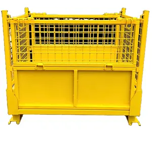 Industrial Logistics Customized Durable High Quality Folding Metal Basket Pallet Steel Mesh Box Foldable Folding Storage Cage
