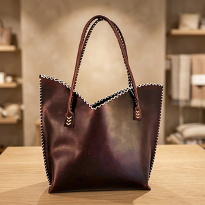 Pochette décontractée pour femme en cuir véritable de style européen BS INTERNATIONAL, avec bandoulière et fermeture éclair, pliable - Product Image 2