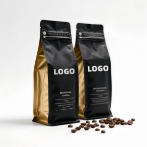 Venta directa de fábrica Embalaje personalizado de alta calidad para <span class=keywords><strong>bolsa</strong></span> de café de fondo plano a granel con válvula Bueno para uso alimentario - Product Image 1
