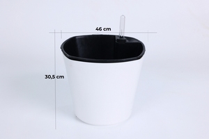 Pot de fleurs auto-arrosant en PP durable avec indicateur de niveau d'eau, design carré, écologique, léger, style moderne, 18 cm pour l'intérieur - Product Image 4