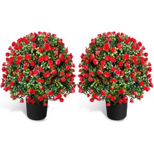 Artificielle Rose Topiaire Boule Arbre En Pot Buissons Plantes pour La Maison Jardin Arbustes Buissons Boule Arbre Bureau Porche Décoration - Product Image 1