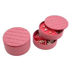 Custom Dirty Pink Velvet Stackable Trays Box Organizer Jewelry Storage Display