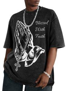 T-shirts graphiques surdimensionnés personnalisés pour hommes-T-shirts à col rond imprimés par sublimation Livraison rapide Tops à la mode de rue en gros - Product Image 3