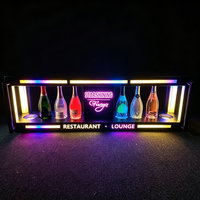 Présentoir à vin portable LED avec logo personnalisé, 8 bouteilles, support lumineux pour bouteilles, bar, boîte de nuit, service VIP