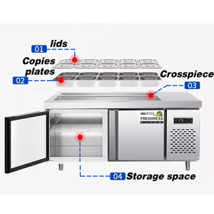 <span class=keywords><strong>Congelatore</strong></span> Commerciale Sottobanco Piccolo 48 con Piano Superiore Esteso, Base Refrigerante, Controllo Digitale a Doppia Temperatura, <span class=keywords><strong>2</strong></span> <span class=keywords><strong>Cassetti</strong></span> - Product Image 2