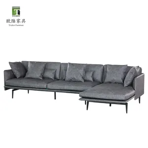Estilo minimalista simple Muebles de sala de estar de gama alta Sofás en forma de L Cojín Sofá Tapicería de tela Sofás seccionales