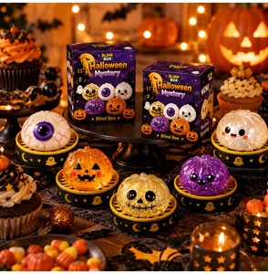 Juguete Antiestrés de TPR Ecológico con Forma de Calabaza para Halloween, Caja Sorpresa con Bola de Maltosa de Rebote Lento para Niños - Product Image 2