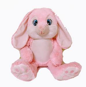 لطيف أرنب محشو مع سستة و انفصال القرون المطرزة ألعاب من نسيج مخملي - Product Image 1