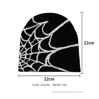 Bonnet d'hiver tricoté avec logo personnalisé Y2K Bonnet chaud araignée avec tête de mort pour hommes et femmes