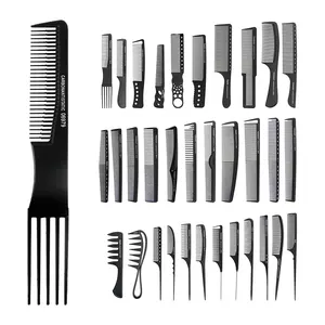 Wholesale Heat Resistant Anti Static Men Styling Comb Carbon Fiber Combs For Barber