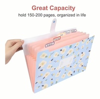 Porte-documents extensible personnalisé avec logo, en PP imperméable, format A4, A5, A6, 5 poches, mignon, organiseur de fichiers portable pour l'école et le bureau