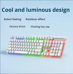 Bán Buôn Cross-Biên Giới Mát Có Dây Sáng Chơi Game Cơ Khí Bàn Phím Văn Phòng Máy Tính Xách Tay Máy Tính Với Nổi Keycaps - Product Image 4