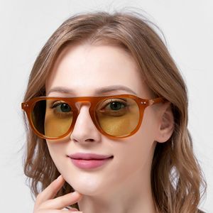 Lunettes de soleil tendance et abordables unisexe, monture ronde noire, protection UV400, charnière en métal, verres PC acrylique, modèle FH503394 de la marque Fashion Mi Nail FH, vente en gros - Product Image 4