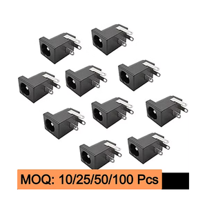 Female 12V DC Power Jack Socket Connector <b>Round</b> Panel PCB Mount for Circuit Board Power Interface and Embedded Electronics Use - Product Image 2